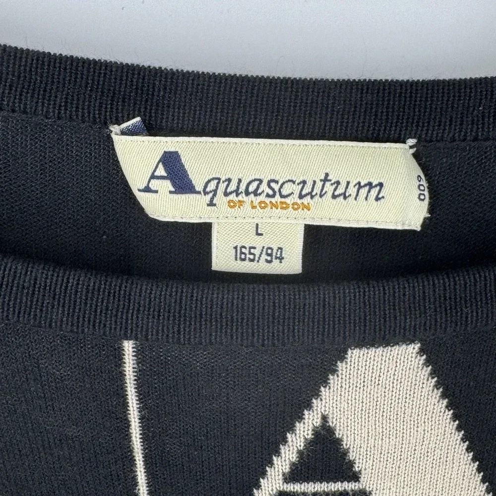 Vintage Aquascutum‎ Black Monogram 